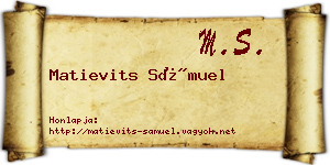 Matievits Sámuel névjegykártya